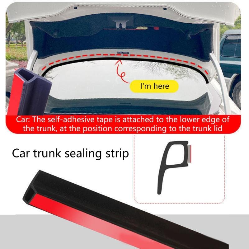 Rubber Auto Rear Trunk Seal 1.5 Meters Long For Vehicle Window Doors And Hatchback Dust Proof Noise Reduction Waterproof