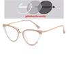 Green TR90 Anti Blue Light Cat Eye Prescription Glasses For Women With Cylinder 0 To -6 Nearsighted
