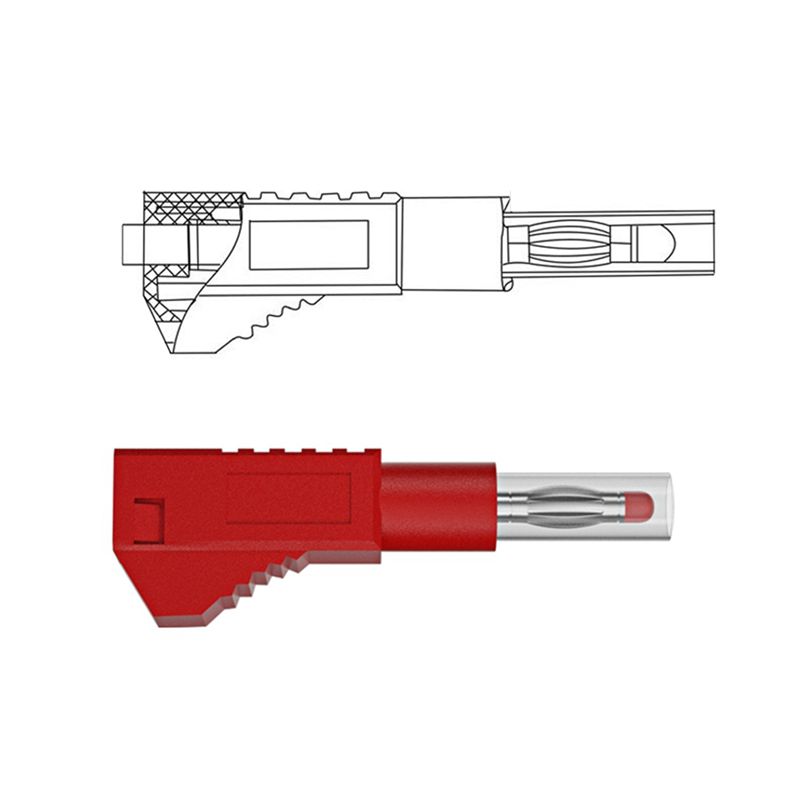 AEE2-2Pcs Multi-Meter Test Leads Cable Jumper Wire Line Security 4Mm Banana Plug Retractable Test Tool Red Black