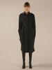Beulouendeu Drape Pocket Long Shirt Dress (Black)