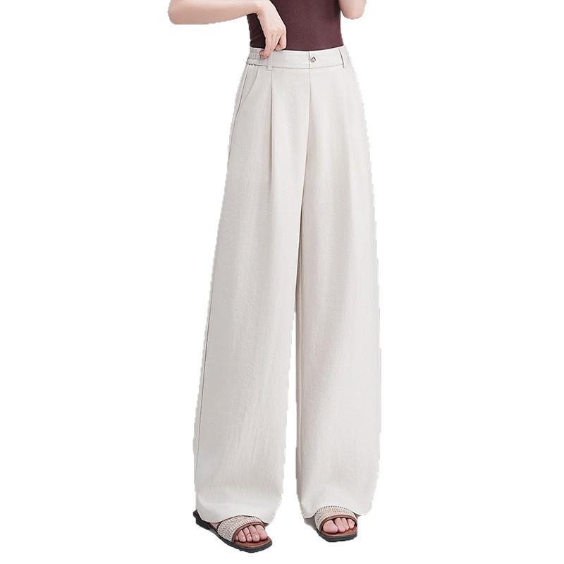 Curved Knife High-Waisted Wide-Leg Pants for Women - Spring/Autumn 2026 Casual Loose Drape Style