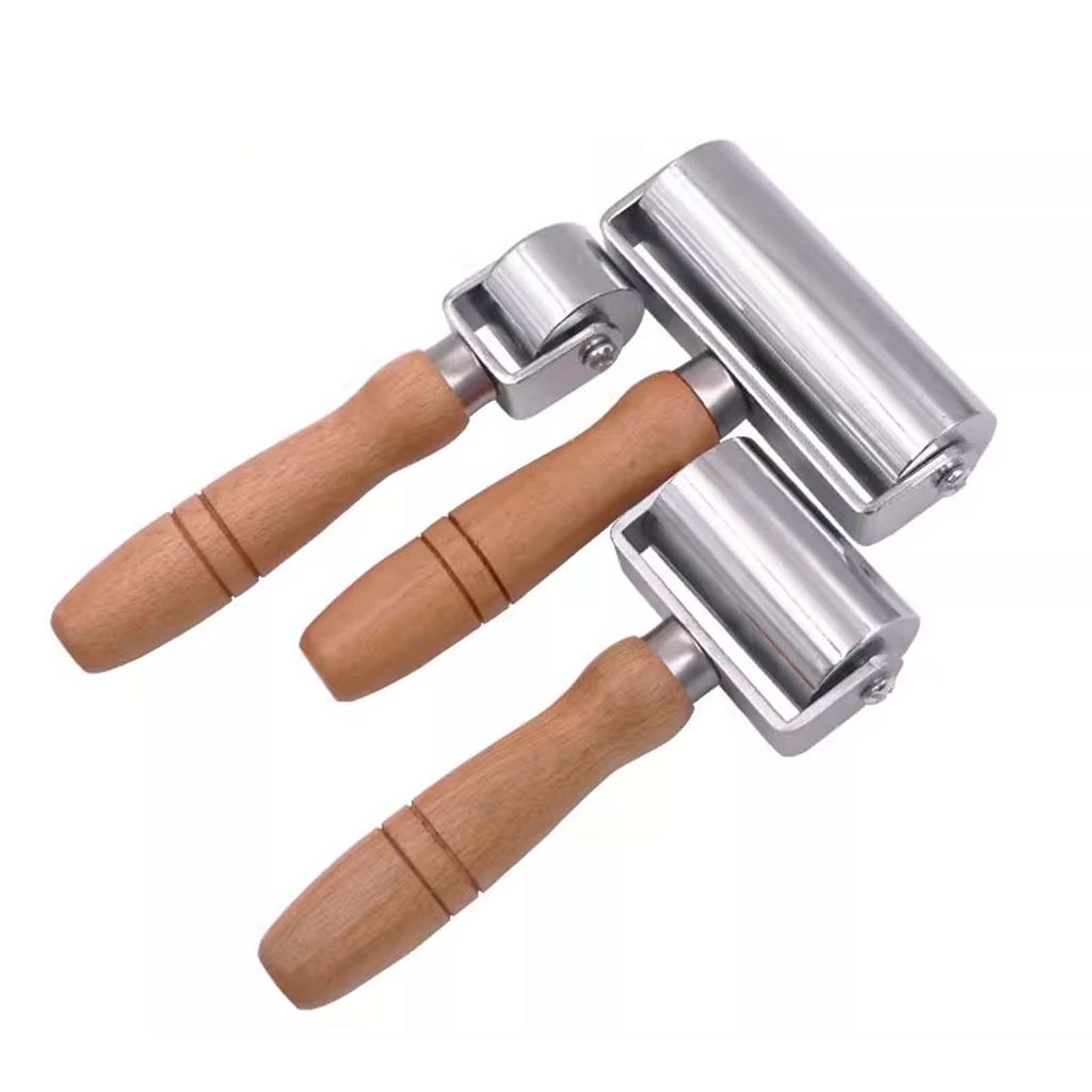 25/60/100mm Press Edge Roller, Leather Craft Glue Laminating Tool Leather Edge Creaser Smoother Steel Iron Roller