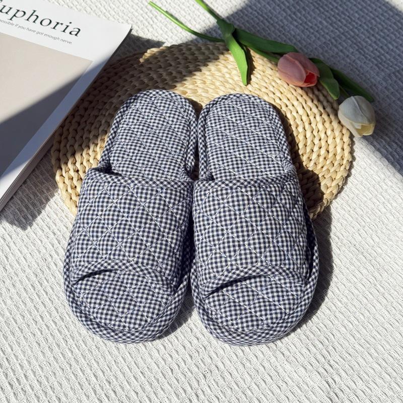 

Нескользящие Дышащие Тканевые Тапочки для Мужчин и Женщин - Бесшумная Подошва для Дома, Идеально для Деревянных Полов Size 42-43