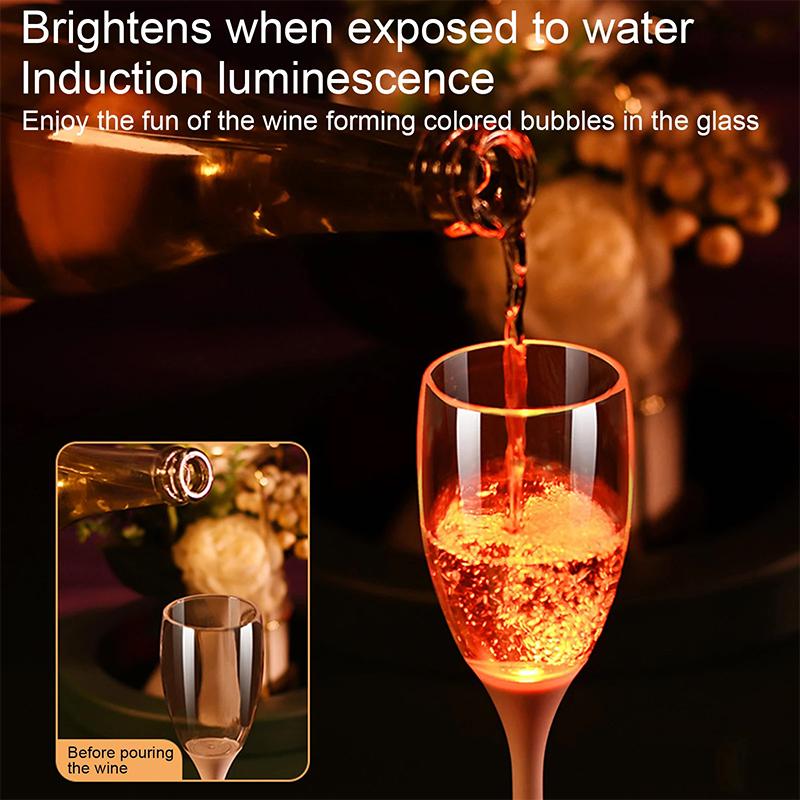 Led Luminoso Copo de Vinho Neon Copo de Champanhe Copo de Vinho de Pé Alto Plástico Copo de Coquetel Decoração de Atmosfera de Festa de Casamento