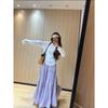 Women Spring and Summer Trend High Waist Pleated Long Skirt Casual Elegant Solid A-line Big Swing Skirt Girl Half Fairy Skirt