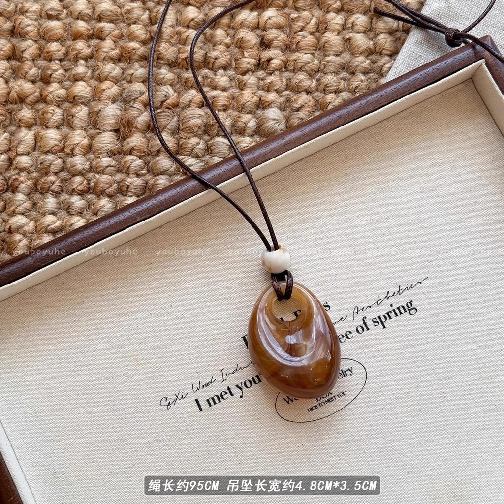 New Chinese retro smudge long necklace female niche design sweater chain hanging neck