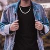Modisches Metall-OT-Schnallen-Perlen-Halskette für Männer Frauen, Leichter Luxus Handgefertigte Perlen Halskette Schmuck Unisex
