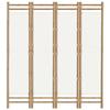 VidaXL Paravan pliabil 4 panouri 160 cm Bambus și pânză 350624