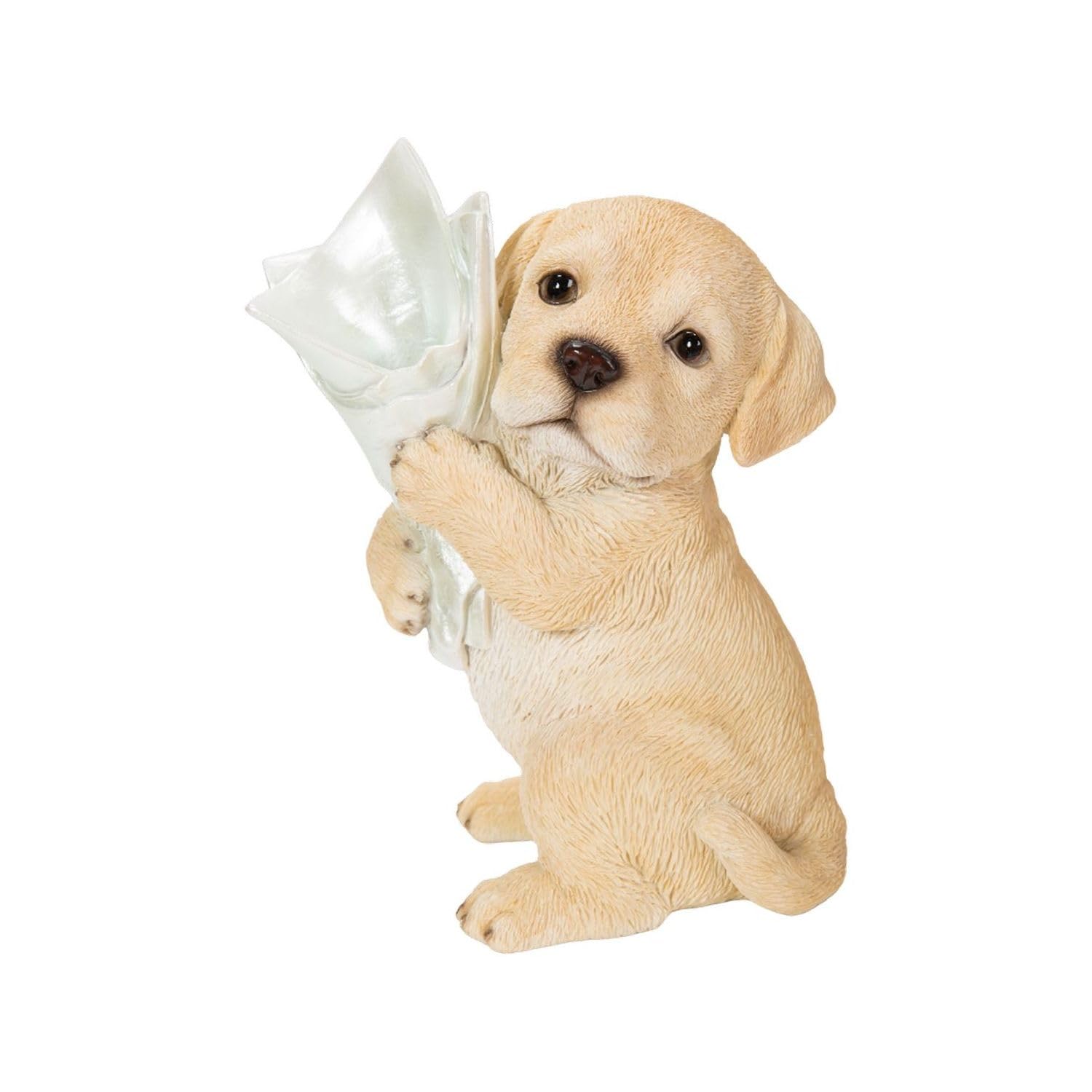 

Ubia Labrador Retriever Holding a 14 x 10 x H21240 Bouquet, Vase, 18.5 cm, Doll, Figure, Ornament, Animal, Garden, Decoration, Dog,