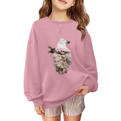 Kinder Modisches Lässiges Langarm Locker Weihnachts-Print Pullover Sweatshirt