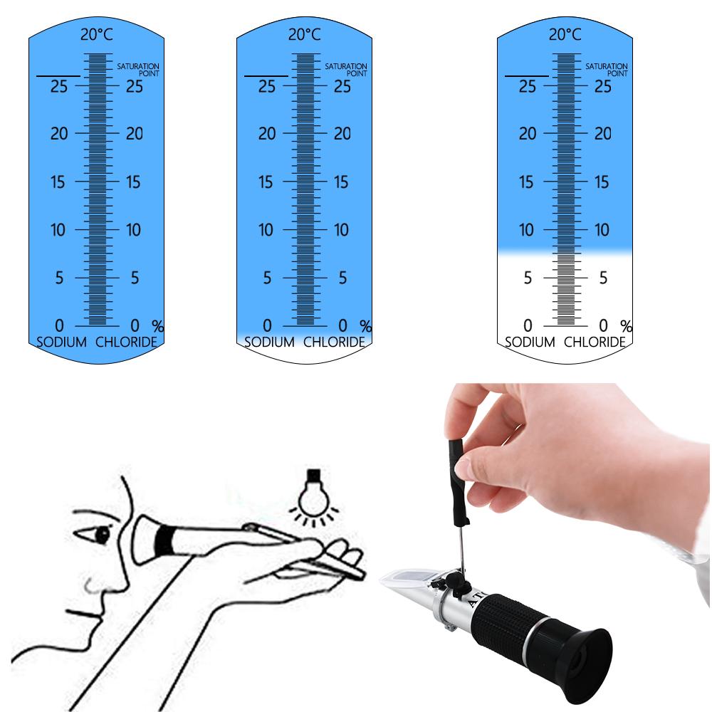 ATC Refractometer Seawater Salinity Meter 0-28% Salt Water Concentration Tester Salinometer Salinity Refractometer For Aquarium