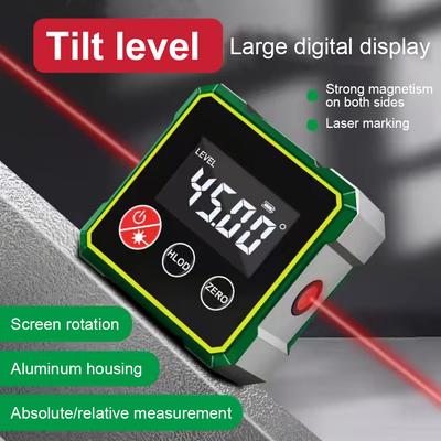 Magnetický digitální úhloměr LCD s elektronickým laserovým úhloměrem Inclinometr Úrovní Magnety Úrovňová pravítko 360° Měřič úhlů