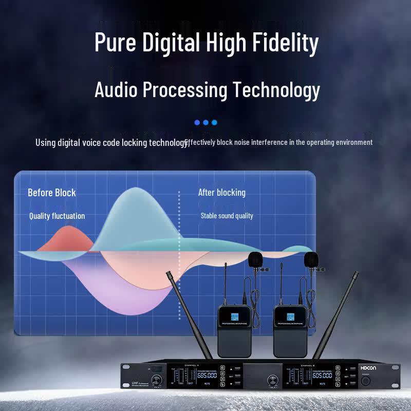 HDCON HT-D820LJ Wireless Dual Lapel Microphone System (CN version)