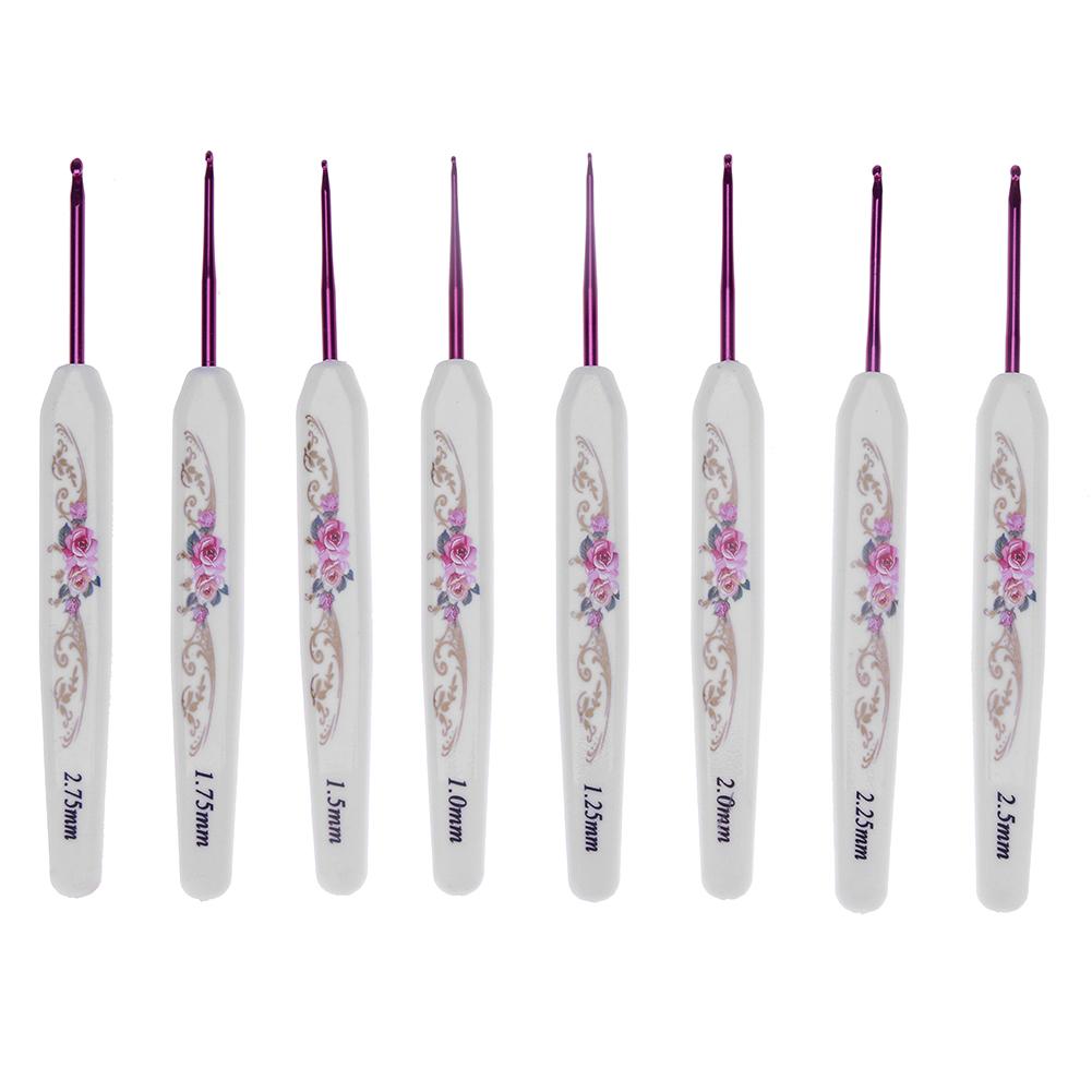 8Pcs Soft Handle Colorful Aluminium Alloy Crochet Hooks Knitting Needles Set Sewing Knitting Chrochet Hooks DIY Craft Tool