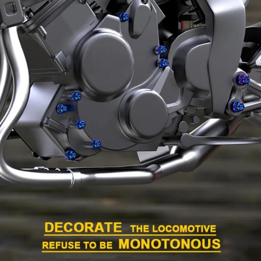 Electric Bike Motorcycle Hexagonal Screw Cap Modification Accessories Electroplated and Burned Titanium Screw Decoration