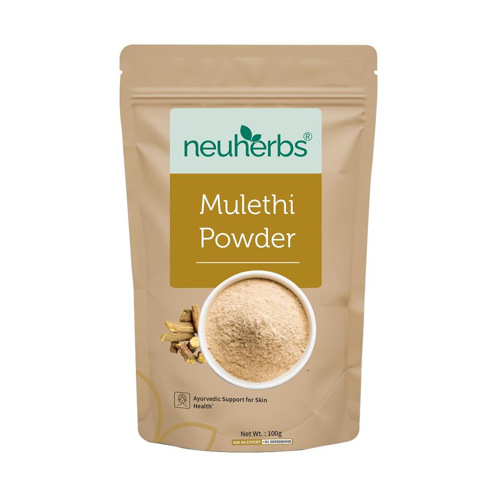 Neuherbs Mulethi Powder - 100g | Yashtimadhu Licorice/Glycyrrhiza Glabra Powder For Glowing & Healthy Skin | Herbal Supplement To Boost Immunity