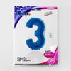 Balon Foliowy Cyfra 3 Niebieska - 102 Cm Grabo