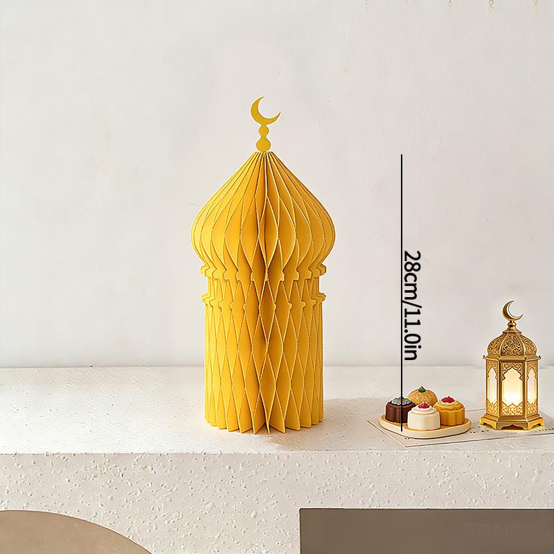 1/3/5Pcs 3D Honeycomb Ornaments For Ramadan Home Desktop Decor Eid Al Fitr Paper Arteid Mubarak Islamic Party Decor