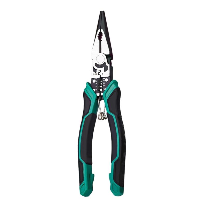 9Inch MultiFunctional Diagonal Pliers Ergonomic Needle Nose Plier for Wire Stripping Crimping Holding in Electrical Work