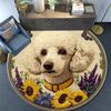 Poodle Round Area Rug,Carpet Rug for Living Room Bedroom Sofa Playroom Decor,Non-slip Floor Mat