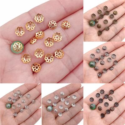 300 τεμ. 6 χιλιοστών DIY Καπέλα με χάντρες Κοίλα λουλούδια για την κατασκευή κοσμημάτων