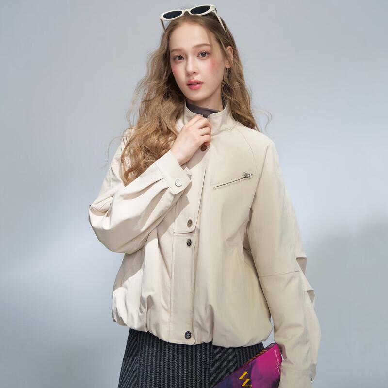 Women's Petite Short Workwear Stand Collar Jacket