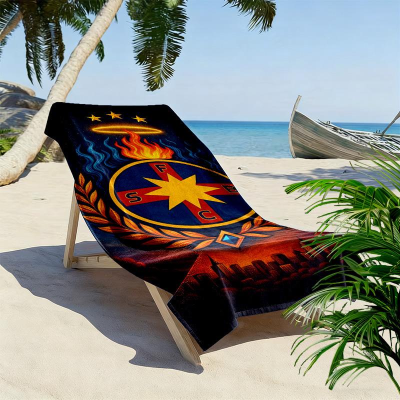 Fcsb Steaua Print Beach Towel, Large Soft Quick Dry Towel for Beach Camping Swimming