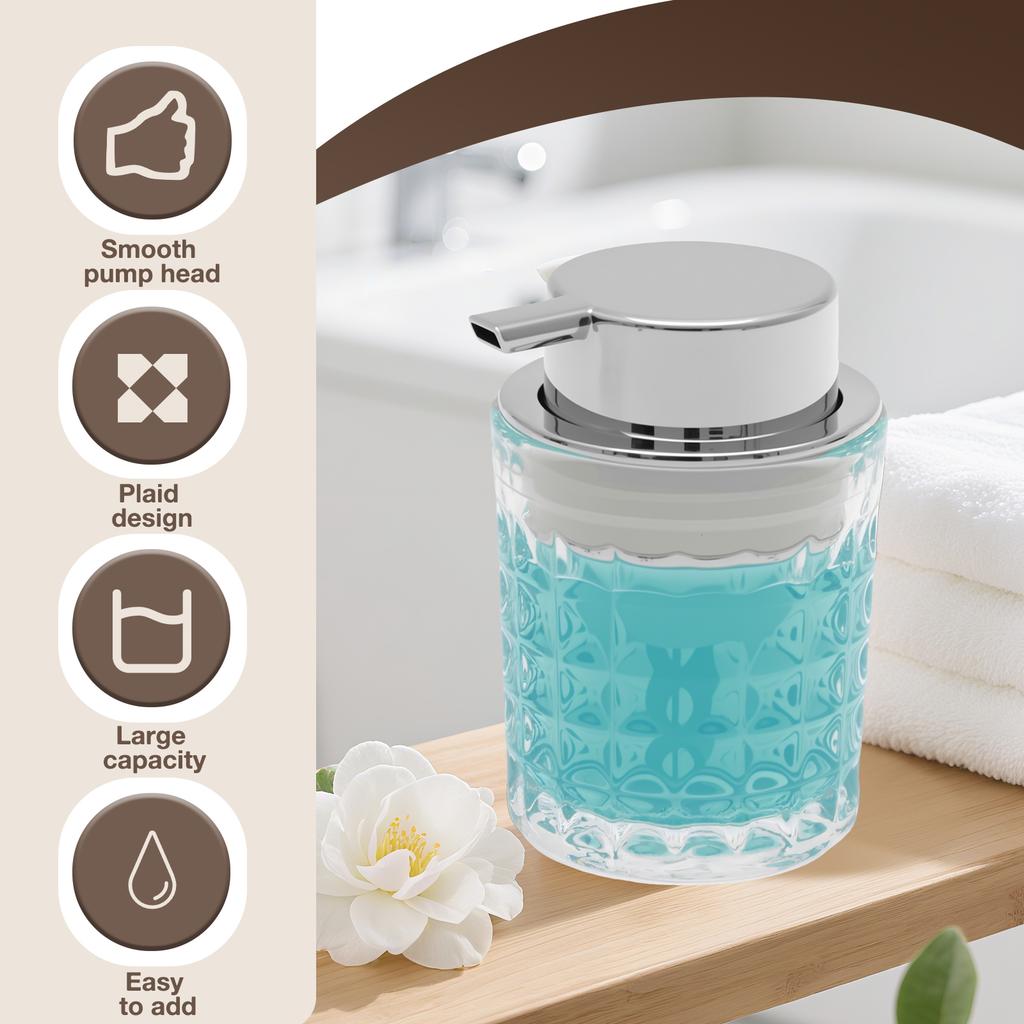 1/2Pcs Soap Dispenser 200ml Hand Foaming Dispenser with Metal Pump Portable Transparent Soap Foam Bottle for Kitchen Bathroom