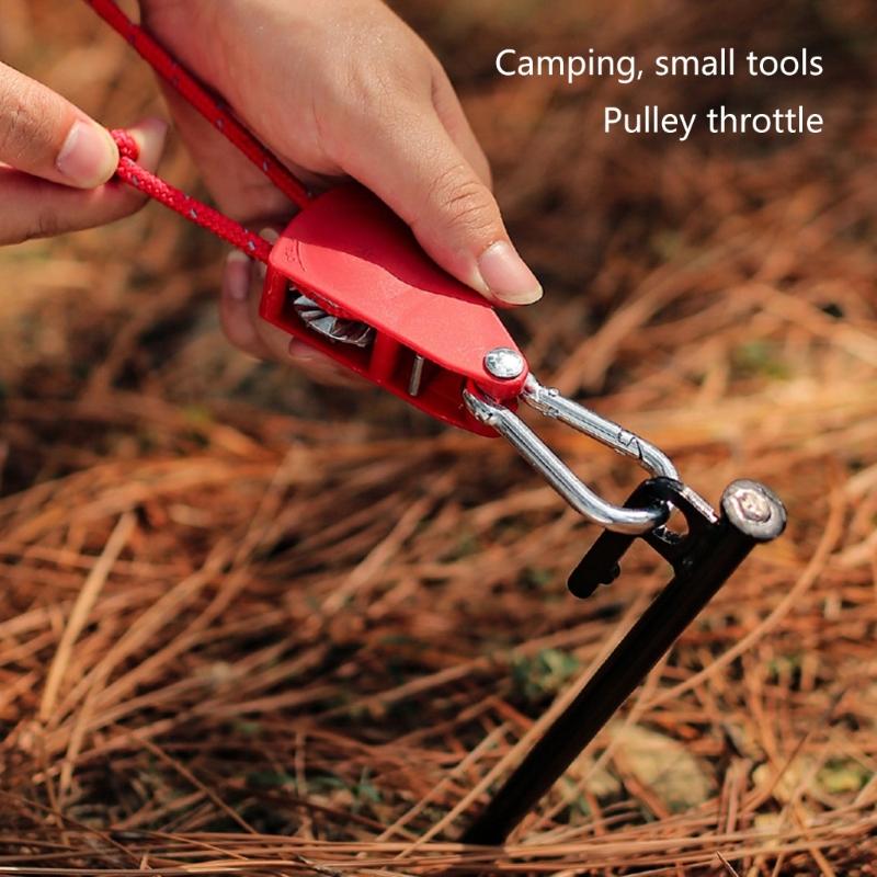 4pcs Reflective Camping Rope Heavy Duty Tent Guy Rope with Pulley Outdoor Tent Guide Cord with Adjuster Easy To Use
