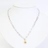 ete [Excellent Condition] 925 Catchy Heart Charm Figaro Chain Necklace Yellow gold / SilverUsed