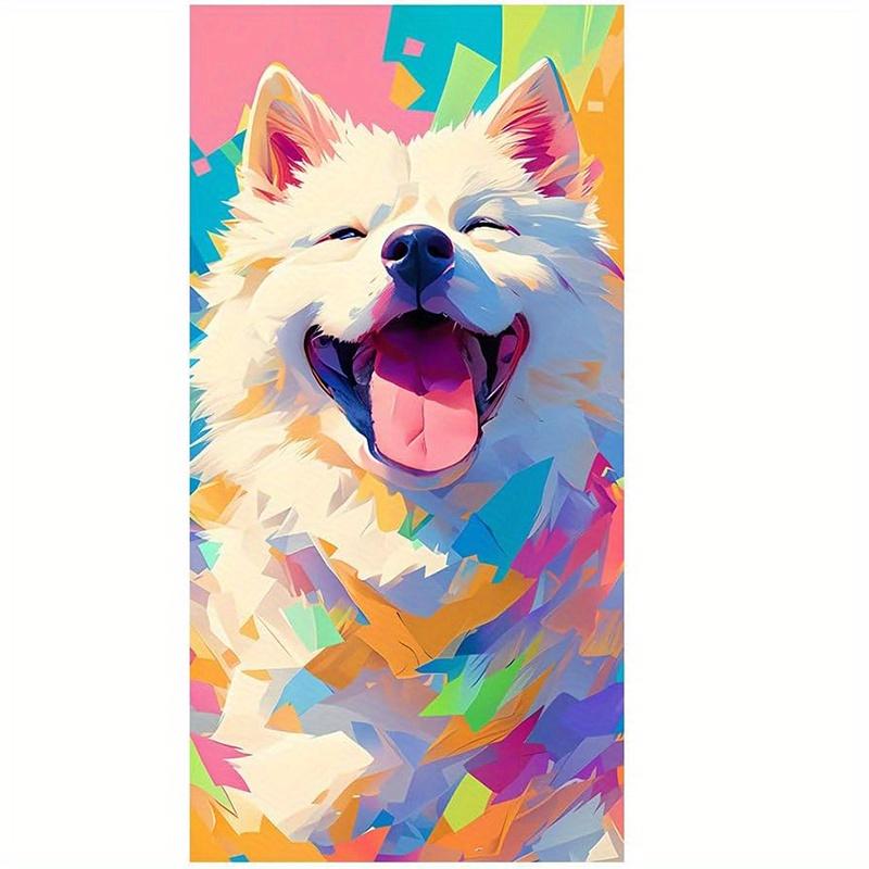 

Beach Towel Colorful Geometric Dog Pattern Sun Protection Windproof Suitable for Swimming Pool Camping Travel Blanket W30*H60(CM)
