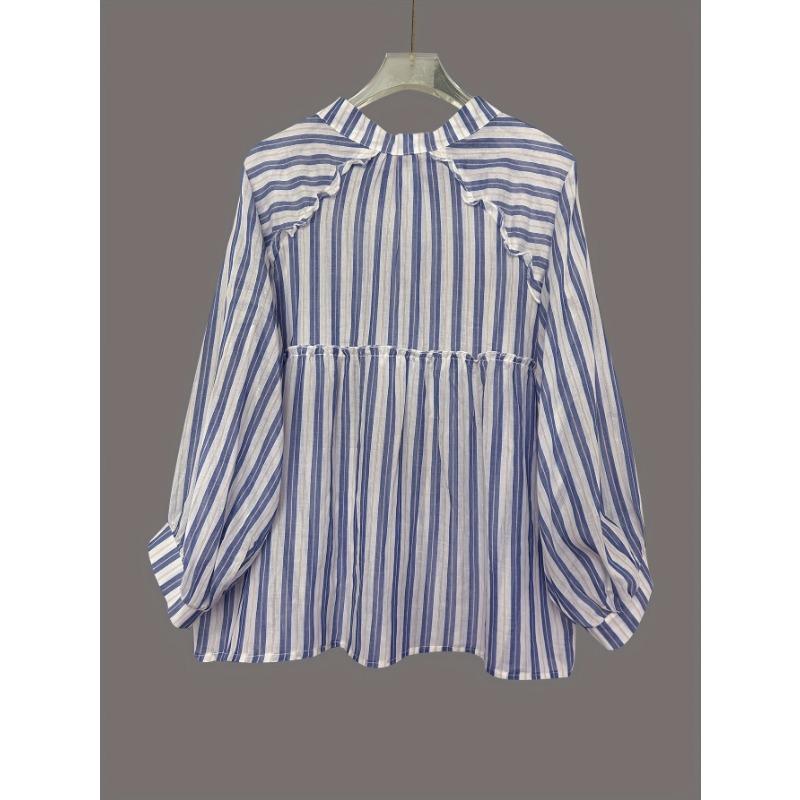 Women S Long Sleeve Striped Loose Fit Casual Shirt