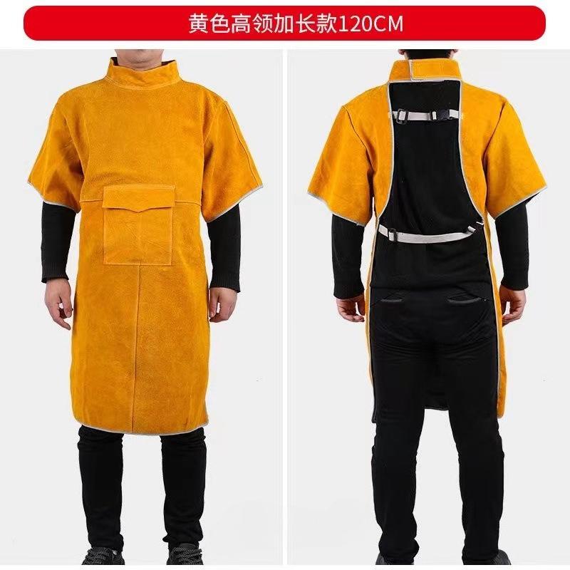 Leather Suede Electric Welding Protective Suit Anti-fire Scald Proof Flame Retardant Heat Insulation Clothing Work Apron