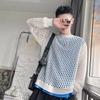 Men's Summer Knitwear: Trendy Long Sleeve Fishnet Cardigan for Sun Protection