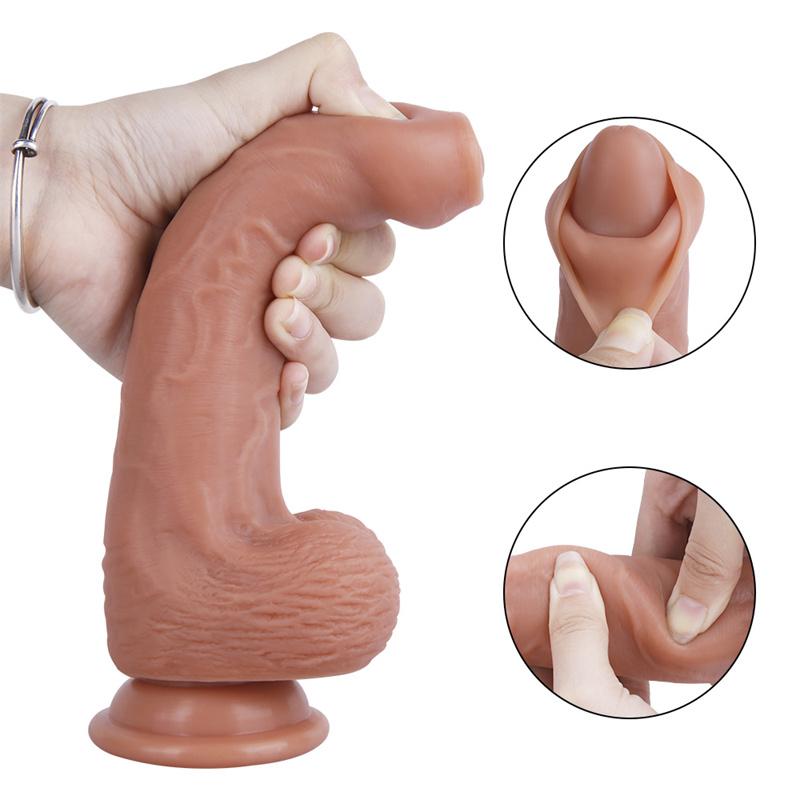 Big Bag B68 Flip Foreskin Silicone liquide Double dureté Simulation pénis gland peut être ouvert Appareil de masturbation féminine