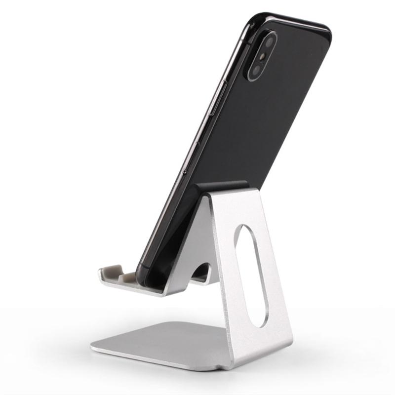 Phone Holder Universal Angle Adjustable Stand for Phone Tablet Tabletop Aluminum Support Cradle for Live Watching Video