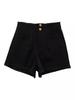 Women's High-Waist Black Suit Shorts - Summer 2024 A-Line Slimming Style