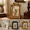 Decorative Tabletop Photo Frame with Antique Bowknot Detail, Resin Portrait Frame for Shelf Styling and Home Accent