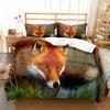 Fox Duvet Cover Set Cartoon Cute Fox Polyester Comforter Cover King Queen Full Size For Kid Boy Girl Bedding Set With Pillowcase