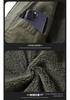 Men's Plus Velvet Thickened Cross-Border Flight Jacket - Solid Color, Casual, Loose, Autumn & Winter.