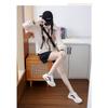 Casual Thick Sole Height Increasing Korean Style White Running Sneakers For Women