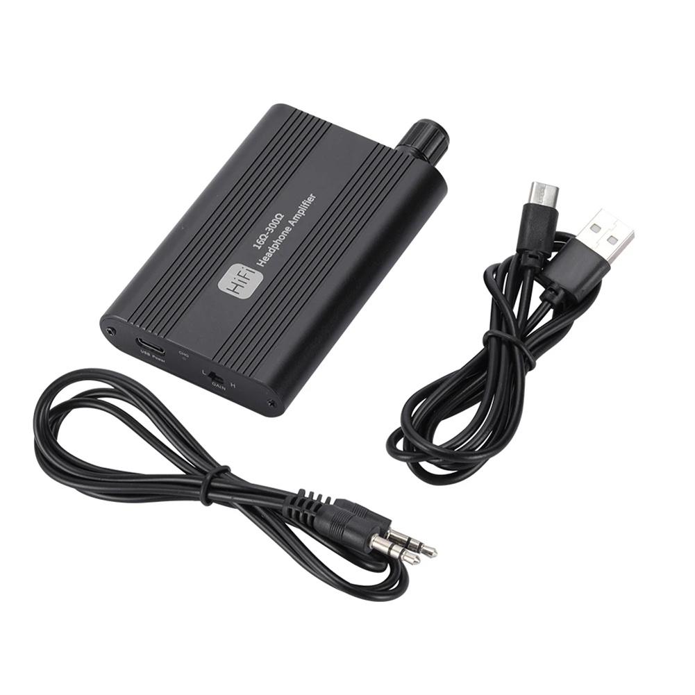 Portable HiFi Headphone Amplifier 3.5mm Headphone Amp Components With 2-Level Gain Switch For Phones Computers
