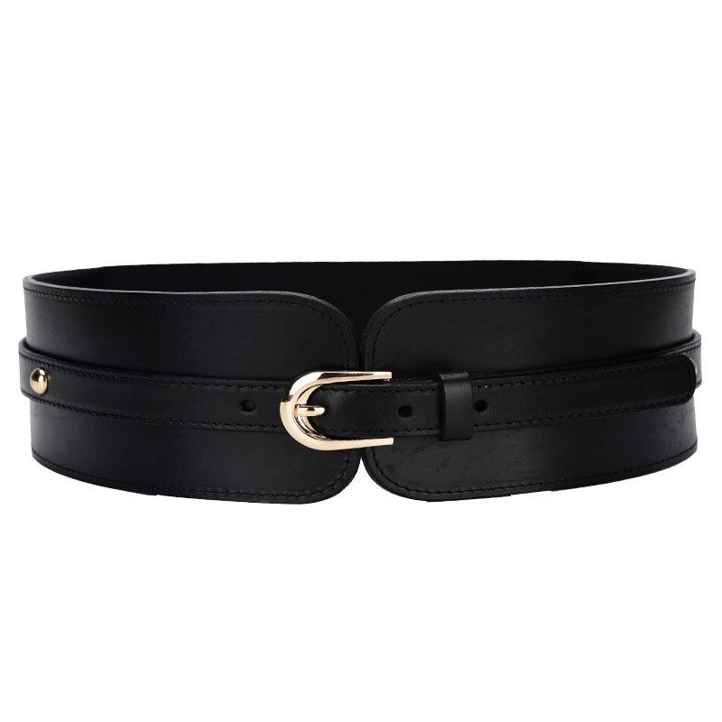 Belt Women'S Leather Simple Pin Buckle Pure Cowhide Red Fashion Belt Autumn And Winter Sweater Long Skirt Wide Waist Seal