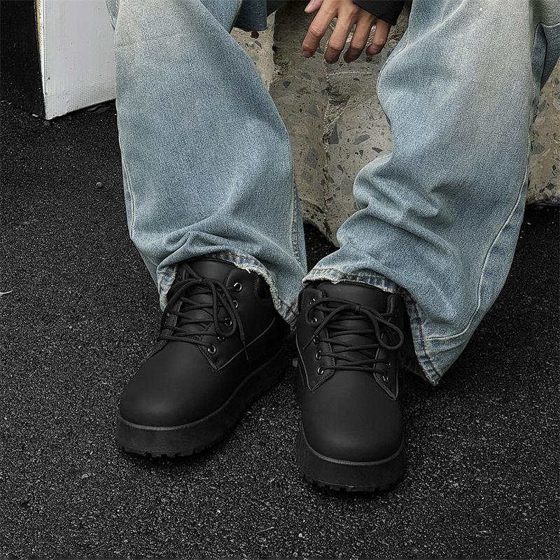 Große gelbe Stiefel Martin Stiefel Herbst und Winter neue lässige High-Top-Board-Schuhe Nische dicke Martin Stiefel Y