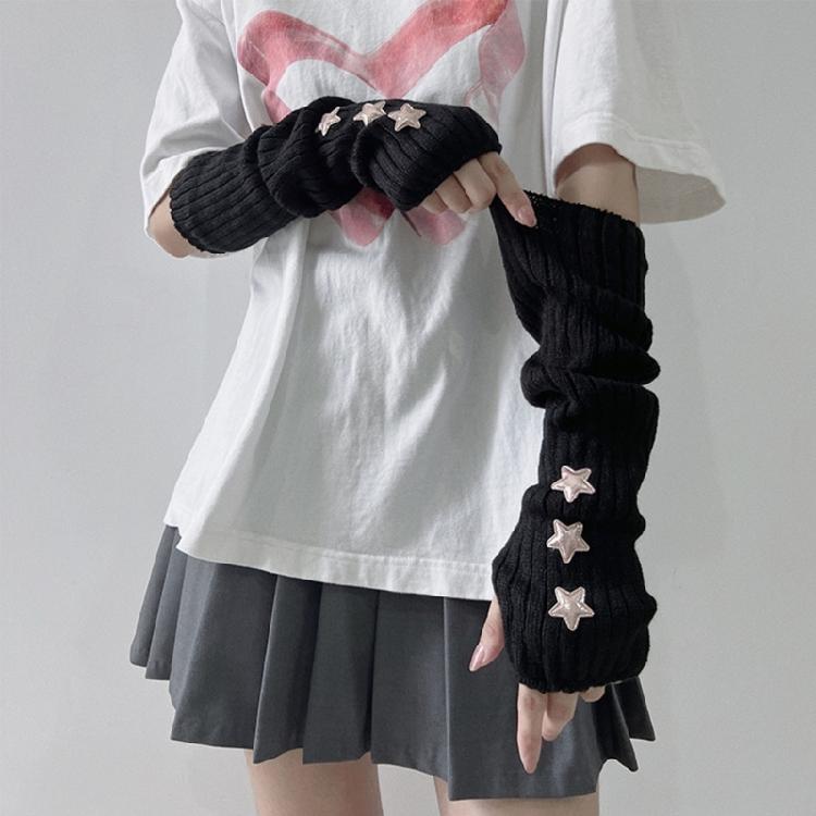 Subculture Arm Gloves Arm Covers Anime Party Fingerless Gloves for Dancing Party Arm Sleeves Teens Girl Arm Cover
