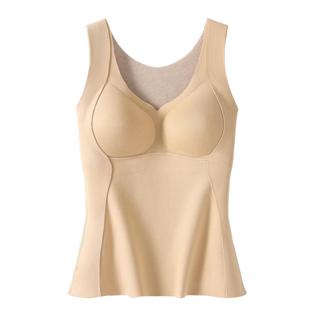 Autumn and winter plastic lift seamless thermal vest with chest pad integrated primer autumn clothes thickened no-wear bra
