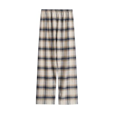 Karierte Pyjamahose, mittelschwerer Jersey-Stoff, normale Passform mit Taschen, Indoor-Lounge-Pyjamahose - Lounge-Hose