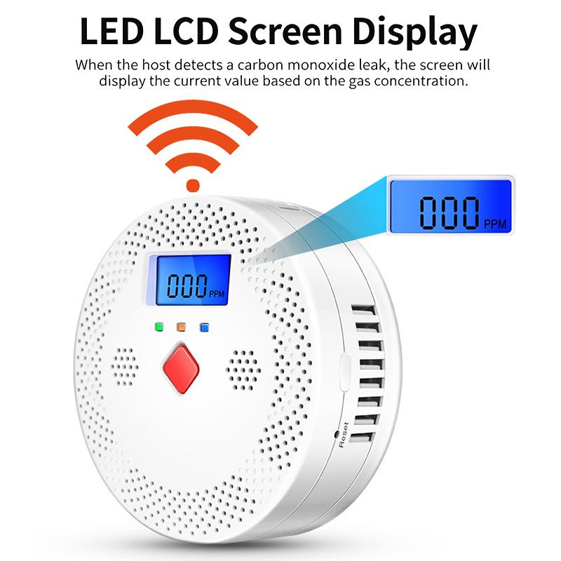 Wifi Smart Carbon Monoxide Detector Alarm 85Db Sound Warning Lcd Digital Display Home Indoor Real-Time Co Monitor Poisoning