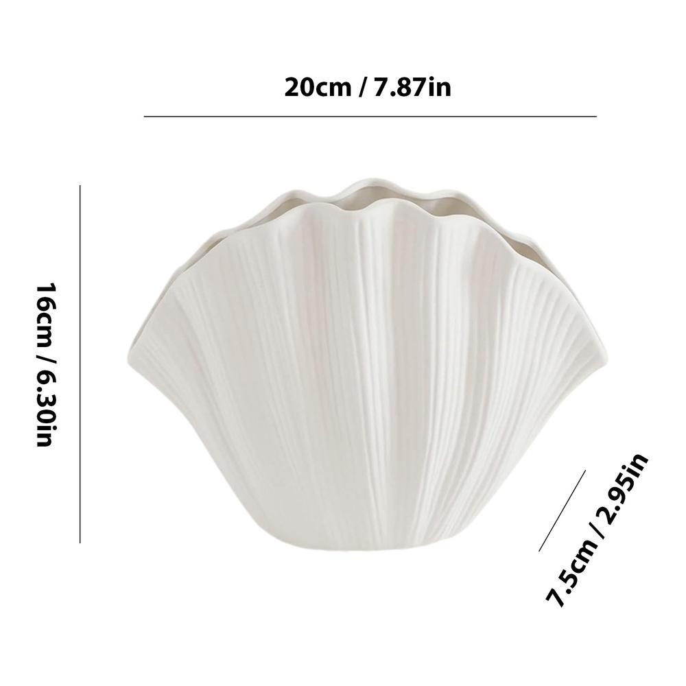 Ceramic Vase Sea Shell Lotus Leaf Leaf Shape Floral Arrangement Accessories Flower Vase Terrarium Room Decoration supplies