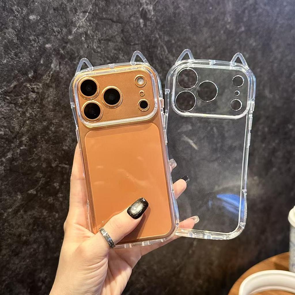 Cute Cat Ear Phone Case For For Iphone 17 Pro Max Air 16 Plus 1 14 13 12 11 X XS XR SE   Women Girl Phone Cover Accessories